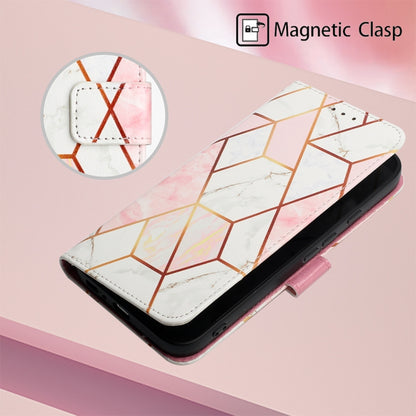 For Google Pixel 9 Pro PT003 Marble Pattern Flip Leather Phone Case(Pink White) - Google Cases by PMC Jewellery | Online Shopping South Africa | PMC Jewellery | Buy Now Pay Later Mobicred