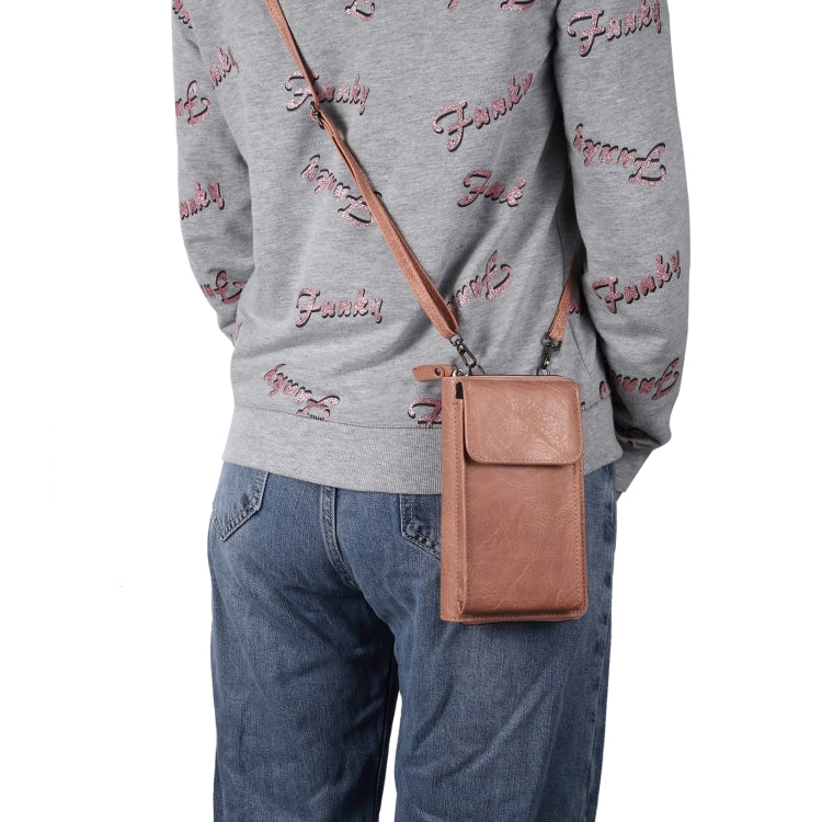 Elephant Pattern Multifunctional Cross Bag Phone Case(Light Pink) -  by PMC TechLife | Online Shopping South Africa | PMC TechLife