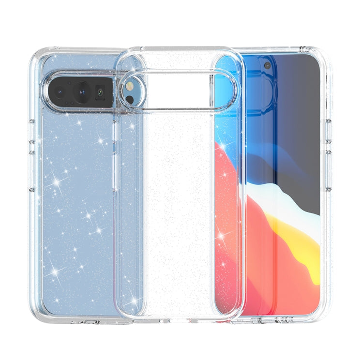 For ?Google Pixel 9 Pro Terminator Style Shockproof Phone Case(Glitter White) - Google Cases by PMC TechLife | Online Shopping South Africa | PMC TechLife | Buy Now Pay Later Mobicred
