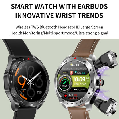 LEMFO T95 1.52 inch IPS Screen 2 in 1 Bluetooth Earphone Smart Watch Support Health Monitoring(Black) - Smart Watches by LEMFO | Online Shopping South Africa | PMC Jewellery