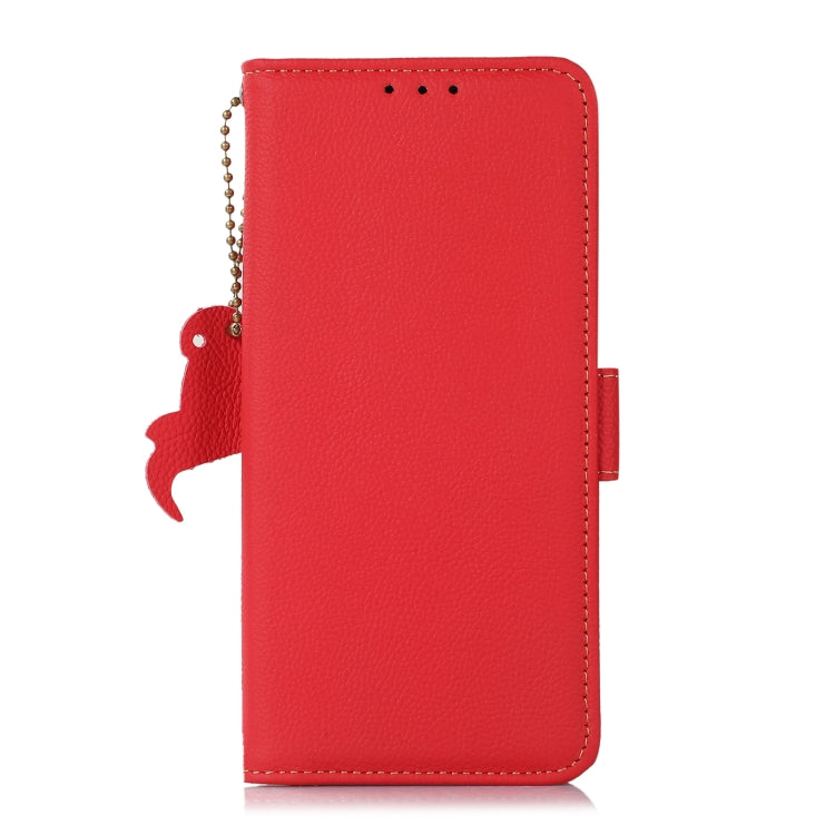 For OnePlus CE4 Lite Side-Magnetic TJ Genuine Leather RFID Phone Case(Red) - OnePlus Cases by PMC TechLife | Online Shopping South Africa | PMC TechLife | Buy Now Pay Later Mobicred