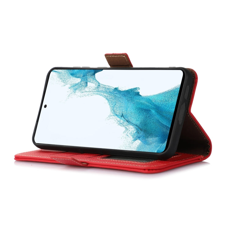 For OnePlus CE4 Lite Side-Magnetic TJ Genuine Leather RFID Phone Case(Red) - OnePlus Cases by PMC TechLife | Online Shopping South Africa | PMC TechLife | Buy Now Pay Later Mobicred