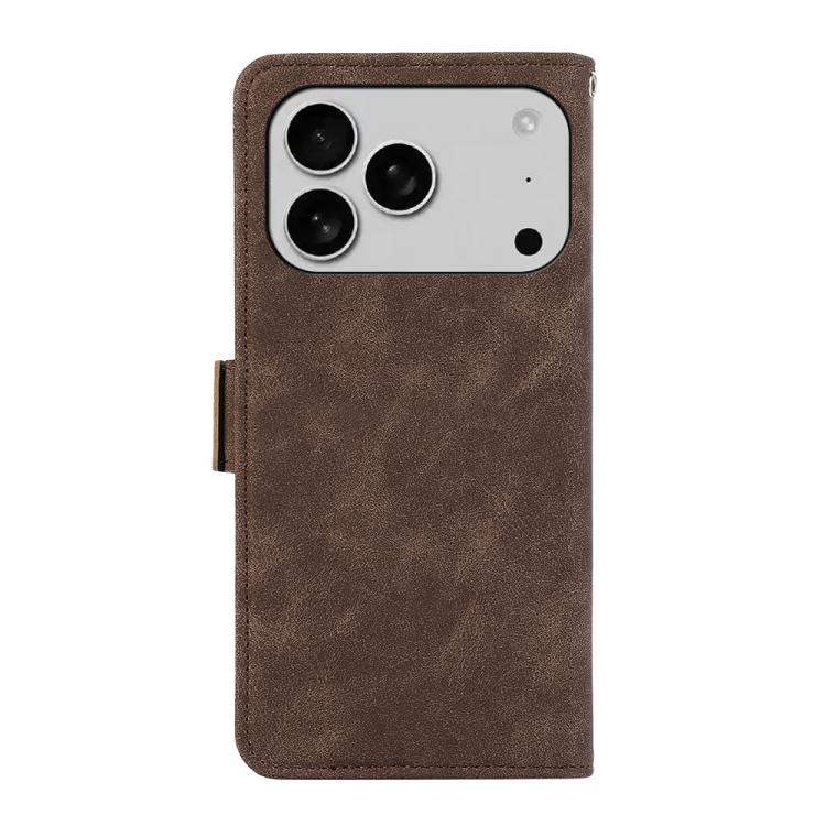 For iPhone 17 Pro Max ABEEL Frosted Magnetic RFID Leather Phone Case(Brown) - free shipping - PMc TechLife - Order now!