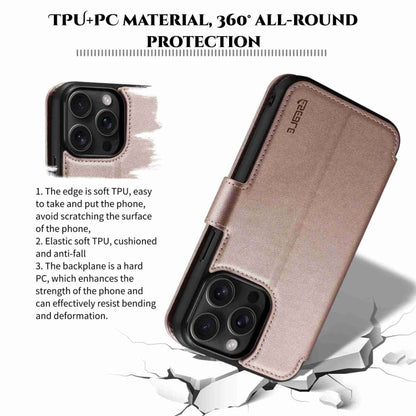 For iPhone 14 / 13 ESEBLE E1 Nappa Texture MagSafe Holder Leather Phone Case(Rose Gold) - iPhone 14 Cases by ESEBLE | Online Shopping South Africa | PMC Jewellery | Buy Now Pay Later Mobicred