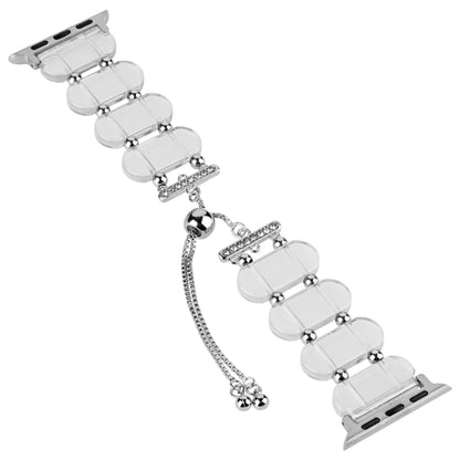 For Apple Watch SE 2023 40mm Resin Retractable Chain Watch Band(Transparent) - Watch Bands by PMC Jewellery | Online Shopping South Africa | PMC Jewellery