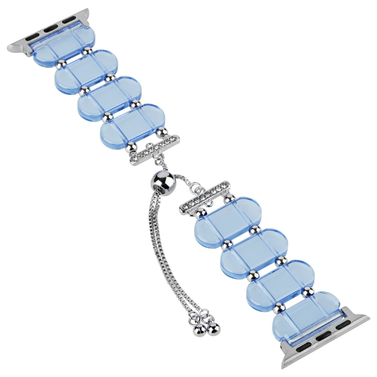 For Apple Watch Ultra 2 49mm Resin Retractable Chain Watch Band(Blue) - Watch Bands by PMC Jewellery | Online Shopping South Africa | PMC Jewellery