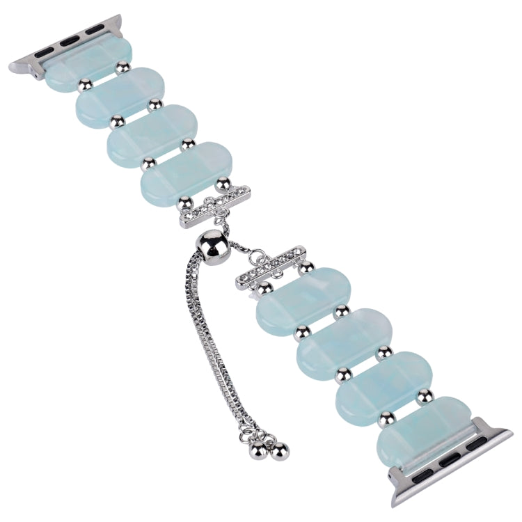 For Apple Watch SE 40mm Resin Retractable Chain Watch Band(Ice Blue) - Watch Bands by PMC TechLife | Online Shopping South Africa | PMC TechLife
