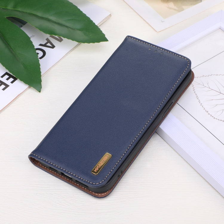 For Google Pixel 9a KHAZNEH Nappa Top Layer Cowhide Leather Phone Case(Blue) - Google Cases by PMC TechLife | Online Shopping South Africa | PMC TechLife | Buy Now Pay Later Mobicred