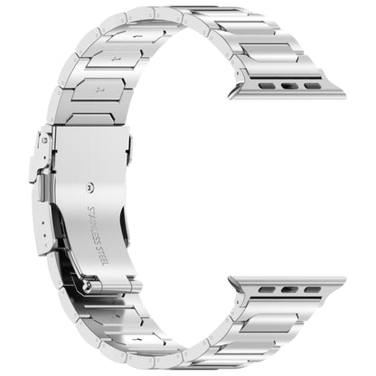 For Apple Watch SE 2023 40mm I-Shaped Titanium Metal Watch Band(Mirror Silver) - Watch Bands by PMC Jewellery | Online Shopping South Africa | PMC Jewellery