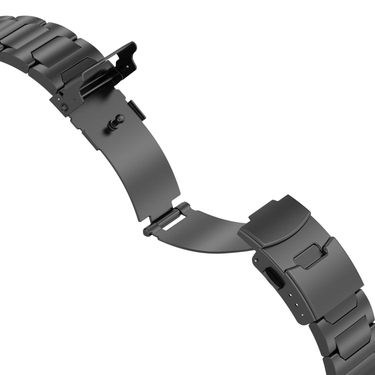 For Apple Watch 42mm I-Shaped Titanium Metal Watch Band(Black) - Watch Bands by PMC TechLife | Online Shopping South Africa | PMC TechLife