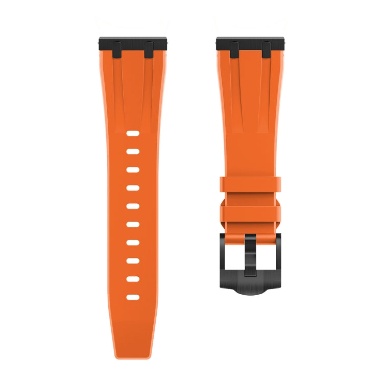 20mm Flat Head Silicone Watch Band(Black Orange) - 20mm Bands by PMC TechLife | Online Shopping South Africa | PMC TechLife