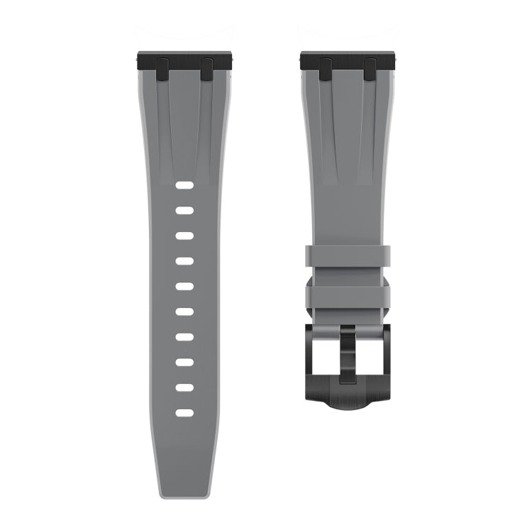 22mm Flat Head Silicone Watch Band(Black Grey) - 22mm Bands by PMC Jewellery | Online Shopping South Africa | PMC Jewellery