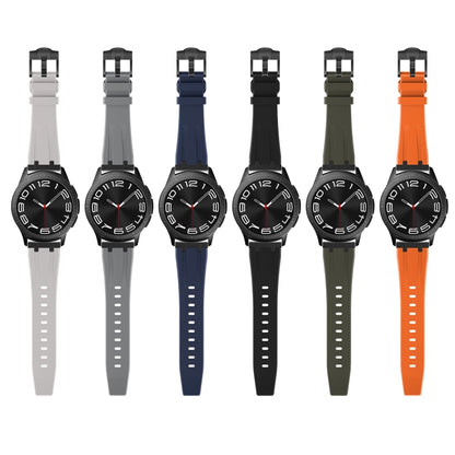 20mm Flat Head Silicone Watch Band(Black Grey) - 20mm Bands by PMC Jewellery | Online Shopping South Africa | PMC Jewellery