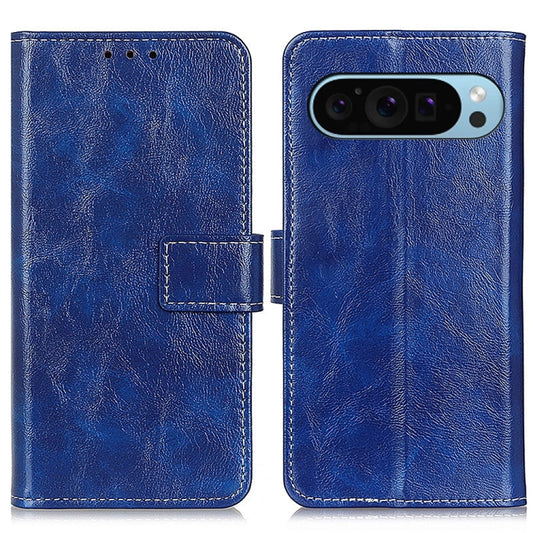 For Google Pixel 9 Retro Crazy Horse Texture Flip Leather Phone Case(Blue) - Google Cases by PMC Jewellery | Online Shopping South Africa | PMC Jewellery | Buy Now Pay Later Mobicred