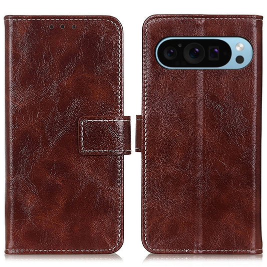 For Google Pixel 9 Retro Crazy Horse Texture Flip Leather Phone Case(Brown) - Google Cases by PMC Jewellery | Online Shopping South Africa | PMC Jewellery | Buy Now Pay Later Mobicred