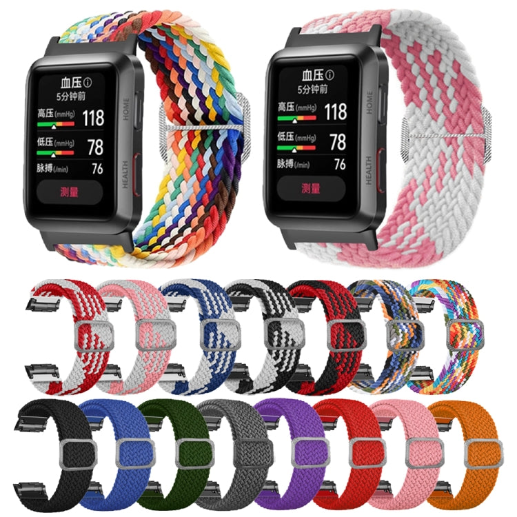 For Huawei Watch D Adjustable Woven Nylon Watch Band(Black White) - Watch Bands by PMC TechLife | Online Shopping South Africa | PMC TechLife