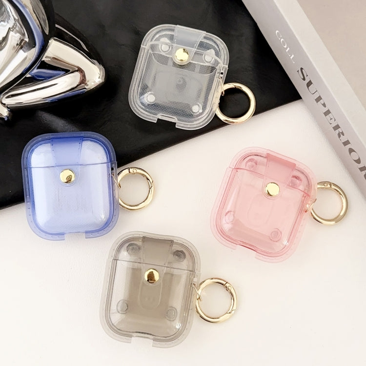 For AirPods 1 / 2 Magnetic Clear Armor TPU TWS Earphone Case(Black) - For AirPods 1/2 by PMC Jewellery | Online Shopping South Africa | PMC Jewellery | Buy Now Pay Later Mobicred