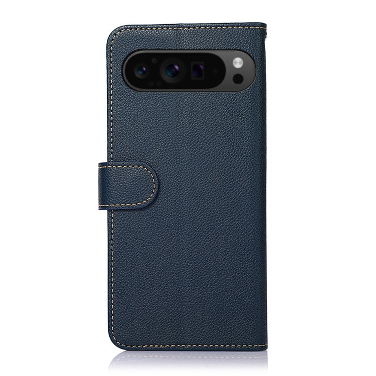 For Google Pixel 9 Pro KHAZNEH Litchi Texture Leather RFID Phone Case(Blue) - Google Cases by PMC Jewellery | Online Shopping South Africa | PMC Jewellery | Buy Now Pay Later Mobicred