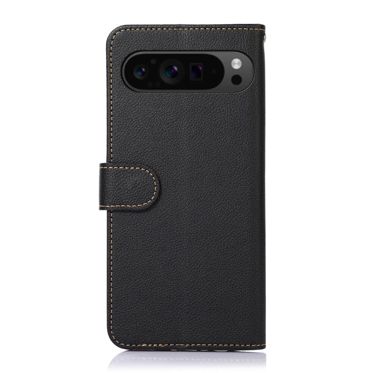 For Google Pixel 9 KHAZNEH Litchi Texture Leather RFID Phone Case(Black) - Google Cases by PMC Jewellery | Online Shopping South Africa | PMC Jewellery | Buy Now Pay Later Mobicred