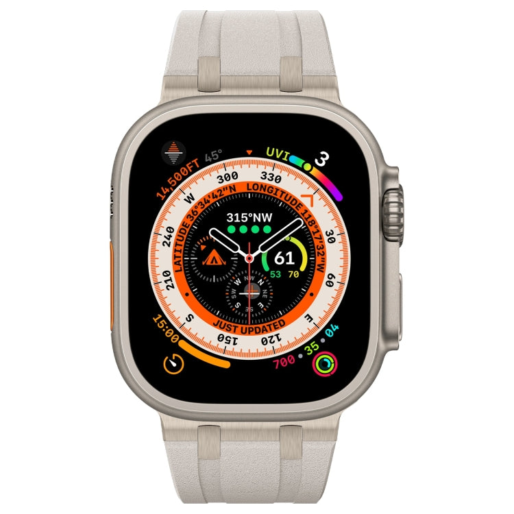 For Apple Watch Series 7 45mm Stone Grain Liquid Silicone Watch Band(Titanium Starlight) - Watch Bands by PMC TechLife | Online Shopping South Africa | PMC TechLife