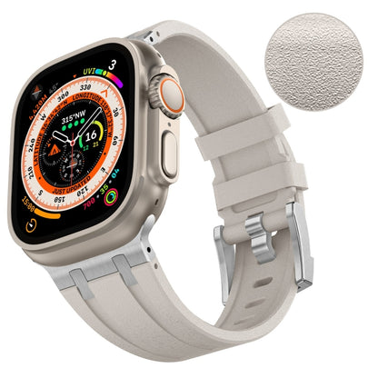 For Apple Watch Series 6 44mm Stone Grain Liquid Silicone Watch Band(Silver Starlight) - Watch Bands by PMC Jewellery | Online Shopping South Africa | PMC Jewellery