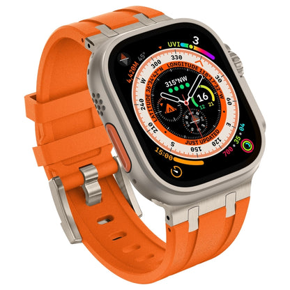 For Apple Watch Series 4 44mm Stone Grain Liquid Silicone Watch Band(Titanium Orange) - Watch Bands by PMC Jewellery | Online Shopping South Africa | PMC Jewellery