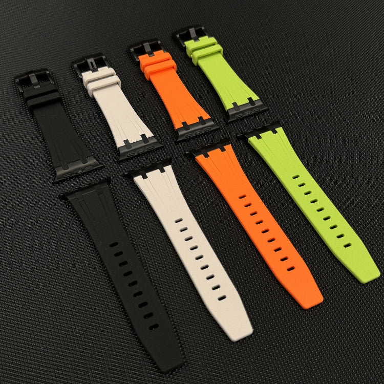 For Apple Watch Series 6 44mm Stone Grain Liquid Silicone Watch Band(Titanium Green) - Watch Bands by PMC Jewellery | Online Shopping South Africa | PMC Jewellery