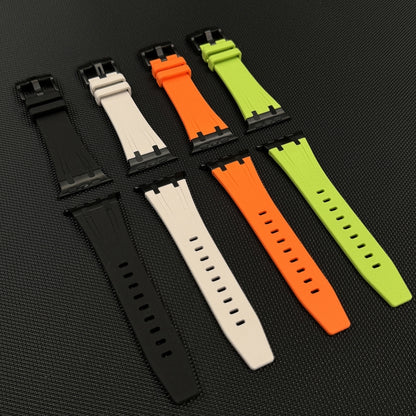 For Apple Watch Series 2 42mm Stone Grain Liquid Silicone Watch Band(Titanium Orange) - Watch Bands by PMC Jewellery | Online Shopping South Africa | PMC Jewellery