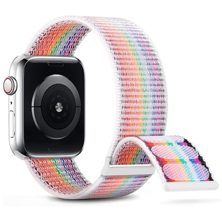 For Apple Watch Series 8 41mm Dual Hook and Loop Nylon Watch Band(Rainbow) - Watch Bands by PMC Jewellery | Online Shopping South Africa | PMC Jewellery