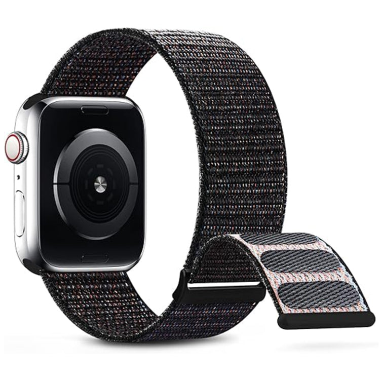 For Apple Watch Series 5 40mm Dual Hook and Loop Nylon Watch Band(Reflective Black) - Watch Bands by PMC TechLife | Online Shopping South Africa | PMC TechLife