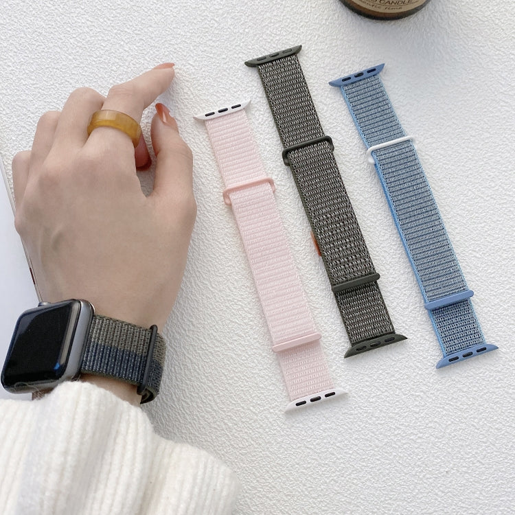 For Apple Watch SE 2022 40mm Dual Hook and Loop Nylon Watch Band(Seashell) - Watch Bands by PMC TechLife | Online Shopping South Africa | PMC TechLife