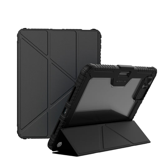 For iPad Pro 11 2024 NILLKIN Bumper Pro Multi-angle Folding Style Tablet Leather Case(Black) - More iPad Cases by NILLKIN | Online Shopping South Africa | PMC Jewellery