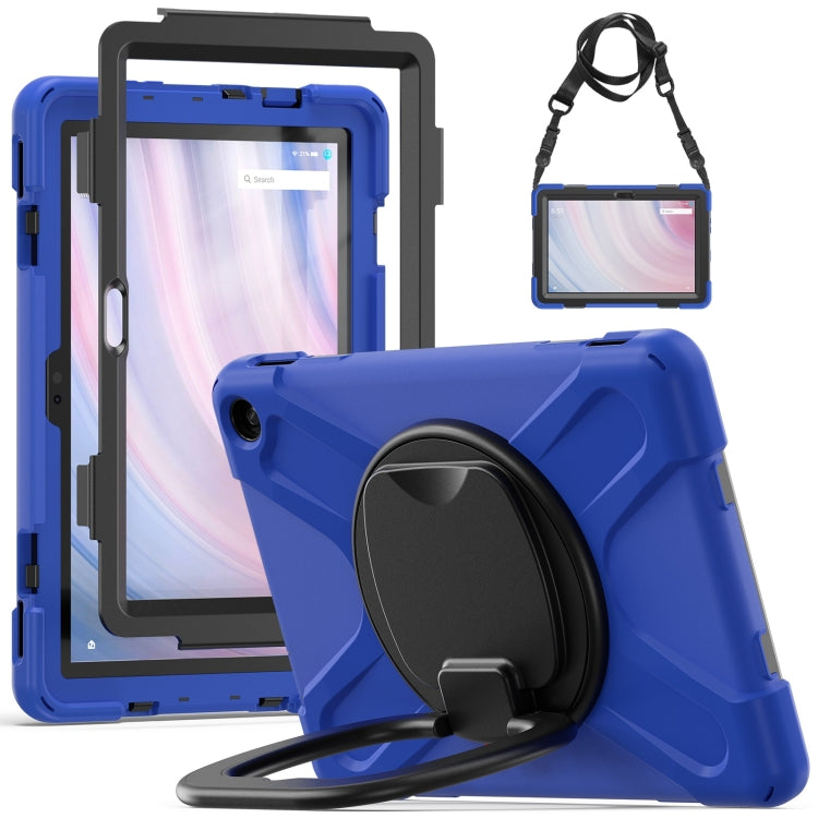 For Amazon Kindle Fire HD10 2023 Silicone Hybrid PC Tablet Case with Holder & Shoulder Strap(Blue) - Amazon by PMC TechLife | Online Shopping South Africa | PMC TechLife | Buy Now Pay Later Mobicred