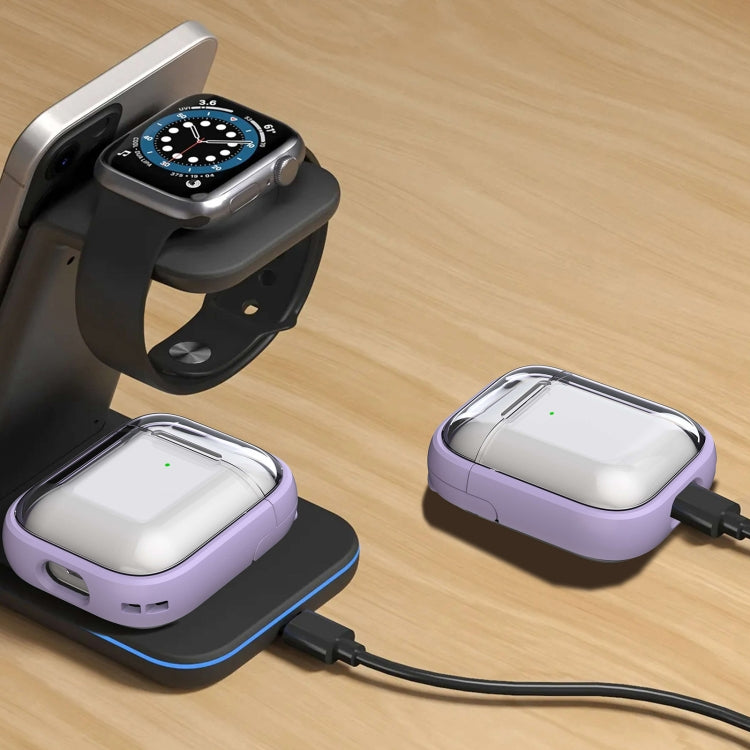 For AirPods Pro 2  TPU Hybrid PC Case with Holder(Purple) - For AirPods Pro 2 by PMC Jewellery | Online Shopping South Africa | PMC Jewellery | Buy Now Pay Later Mobicred