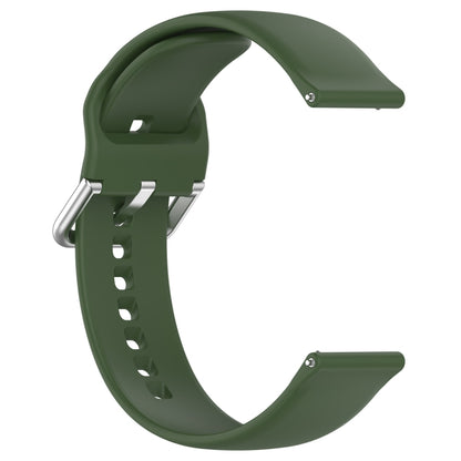 For Xiaomi Watch 2 Solid Color Metal Silver Buckle Silicone Watch Band, Size: S(Army Green) - Watch Bands by PMC Jewellery | Online Shopping South Africa | PMC Jewellery