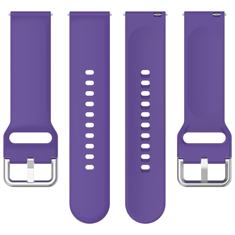 For Xiaomi Watch 2 Solid Color Metal Silver Buckle Silicone Watch Band, Size: S(Purple) - Watch Bands by PMC Jewellery | Online Shopping South Africa | PMC Jewellery