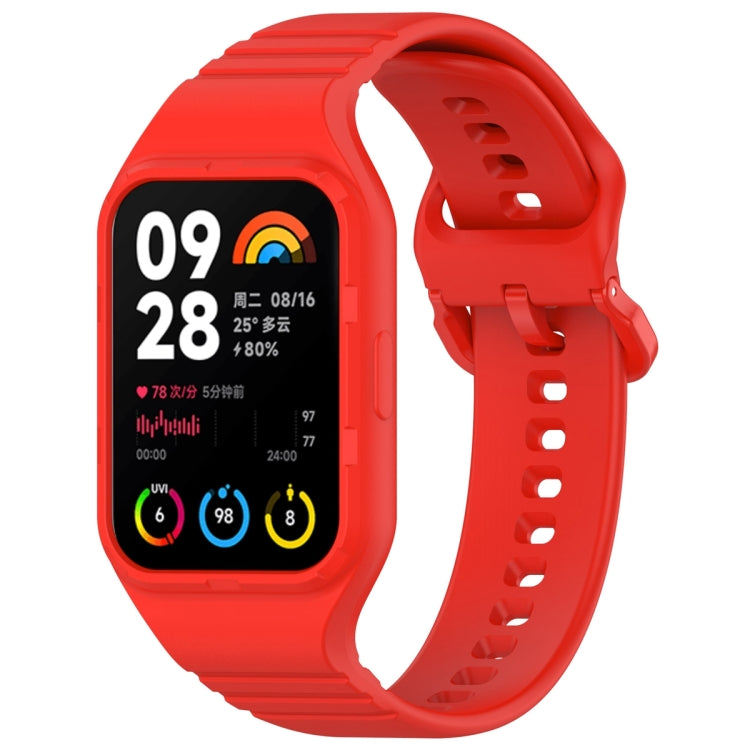 For Xiaomi Mi Band 8 Pro Solid Color Integrated TPU Watch Band(Red) - Watch Bands by PMC Jewellery | Online Shopping South Africa | PMC Jewellery