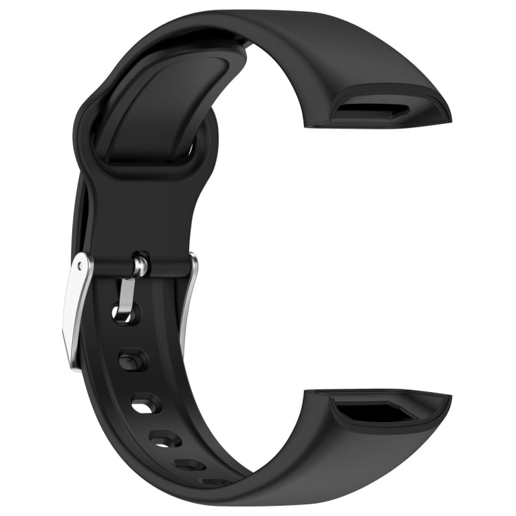 For Mambo Band 6S Solid Color Silver Buckle Silicone Watch Band(Black) - Watch Bands by PMC Jewellery | Online Shopping South Africa | PMC Jewellery