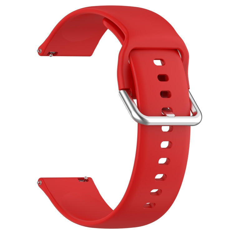 For CMF Watch Pro D395 22mm Solid Color Silver Buckle Silicone Watch Band, Size:L(Red) - Watch Bands by PMC Jewellery | Online Shopping South Africa | PMC Jewellery