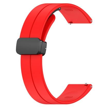 18mm Groove Folding Black Buckle Silicone Watch Band(Red) - 18mm Bands by PMC Jewellery | Online Shopping South Africa | PMC Jewellery | Buy Now Pay Later Mobicred