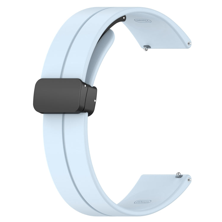 18mm Groove Folding Black Buckle Silicone Watch Band(Light Blue) - 18mm Bands by PMC TechLife | Online Shopping South Africa | PMC TechLife | Buy Now Pay Later Mobicred