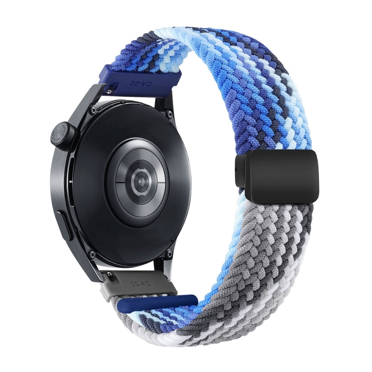 22mm Two-color Magnetic Braided Nylon Watch Band(Blueberry Black Chocolate) - 22mm Bands by PMC Jewellery | Online Shopping South Africa | PMC Jewellery