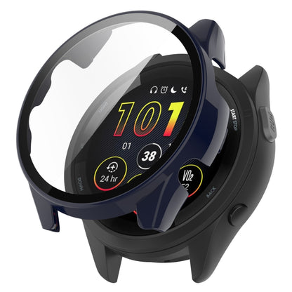 For Garmin Forerunner 165 / 165 Music PC + Tempered Film Integrated Watch Protective Case(Ink Blue) - Watch Cases by PMC Jewellery | Online Shopping South Africa | PMC Jewellery