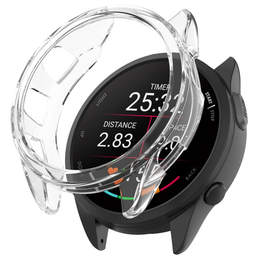 For Garmin Forerunner 165 / 165 Music Half Pack Hollow TPU Watch Protective Case(Transparent) - Watch Cases by PMC Jewellery | Online Shopping South Africa | PMC Jewellery