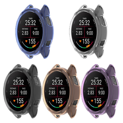 For Garmin Forerunner 165 / 165 Music Half Pack Hollow TPU Watch Protective Case(Transparent Purple) - Watch Cases by PMC Jewellery | Online Shopping South Africa | PMC Jewellery