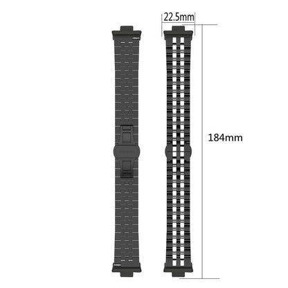 For Xiaomi Mi Band 8 Pro Five-bead Butterfly Buckle Metal Watch Band(Black Silver B) - Watch Bands by PMC Jewellery | Online Shopping South Africa | PMC Jewellery