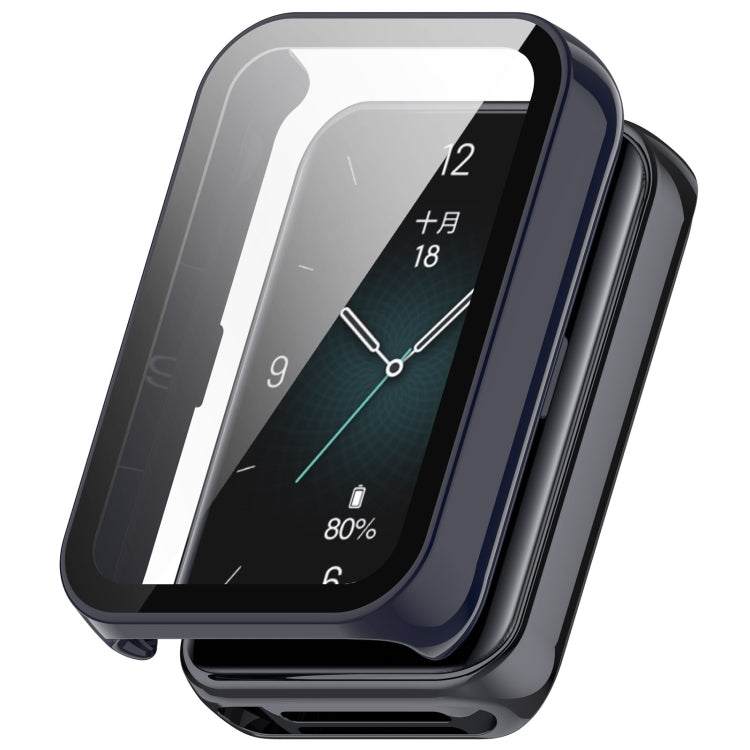 For Honor Band 9 PC + Tempered Film Integrated Watch Protective Case(Ink Blue) - Watch Cases by PMC TechLife | Online Shopping South Africa | PMC TechLife