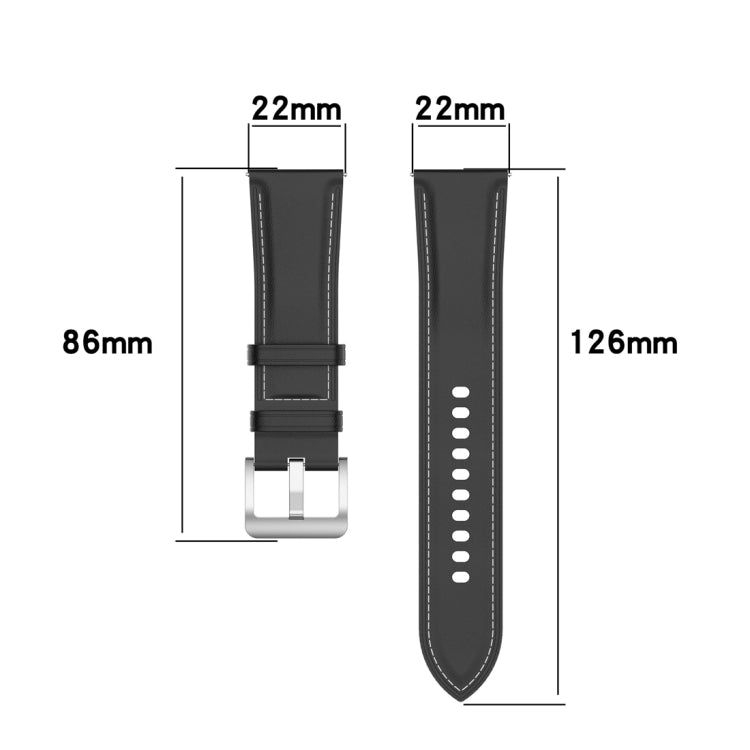 For Xiaomi Watch 2 22mm Genuine Leather Watch Band(Black) - Watch Bands by PMC Jewellery | Online Shopping South Africa | PMC Jewellery