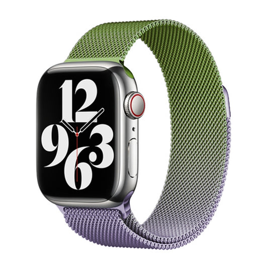 For Apple Watch Series 9 45mm Milan Gradient Loop Magnetic Buckle Watch Band(Purple Green) - Watch Bands by PMC Jewellery | Online Shopping South Africa | PMC Jewellery