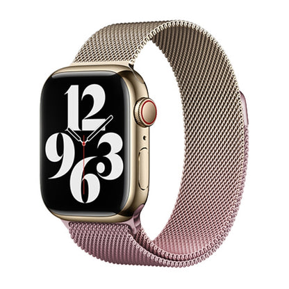 For Apple Watch Series 6 40mm Milan Gradient Loop Magnetic Buckle Watch Band(Gold Light Pink) - Watch Bands by PMC Jewellery | Online Shopping South Africa | PMC Jewellery